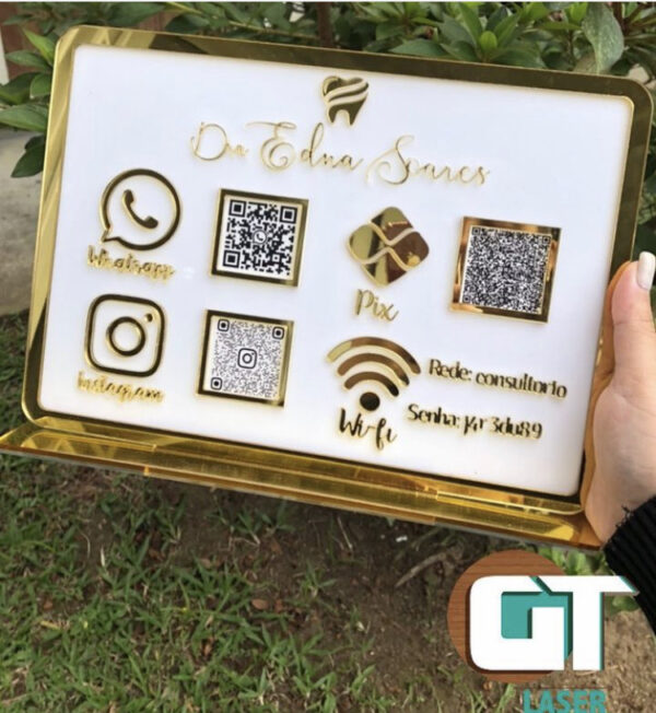 Placa Pix + Wi-fi+ Instagram + WhatsApp - Image 3